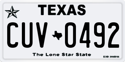 TX license plate CUV0492