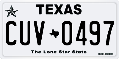 TX license plate CUV0497