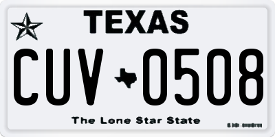 TX license plate CUV0508