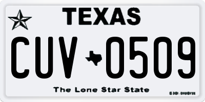 TX license plate CUV0509