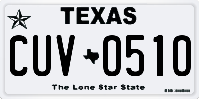 TX license plate CUV0510