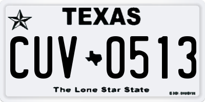 TX license plate CUV0513