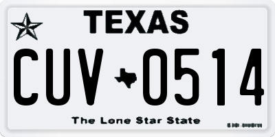 TX license plate CUV0514