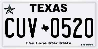 TX license plate CUV0520