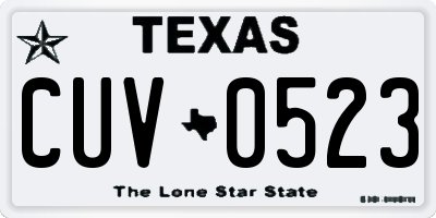 TX license plate CUV0523