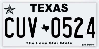TX license plate CUV0524