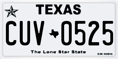 TX license plate CUV0525