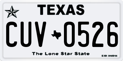 TX license plate CUV0526