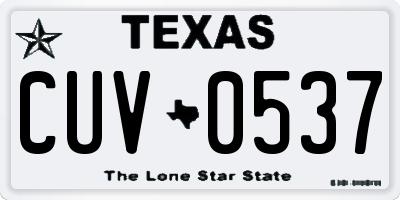 TX license plate CUV0537