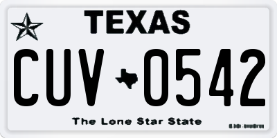 TX license plate CUV0542