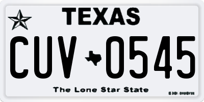 TX license plate CUV0545