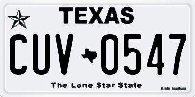 TX license plate CUV0547