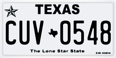 TX license plate CUV0548