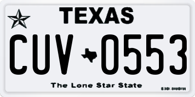 TX license plate CUV0553