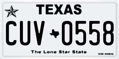 TX license plate CUV0558