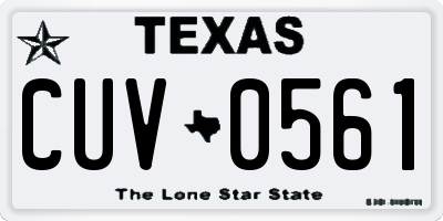 TX license plate CUV0561