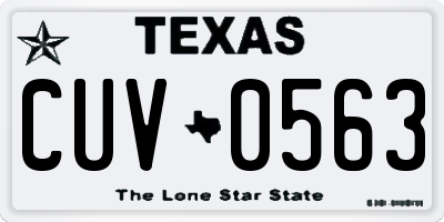 TX license plate CUV0563