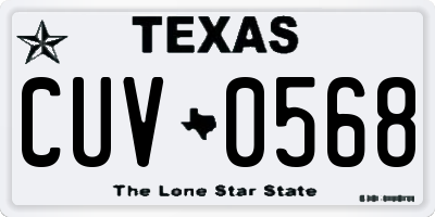 TX license plate CUV0568