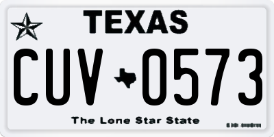TX license plate CUV0573