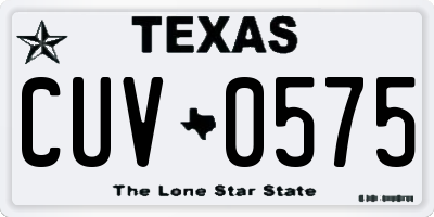 TX license plate CUV0575