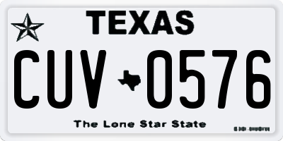 TX license plate CUV0576
