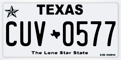TX license plate CUV0577