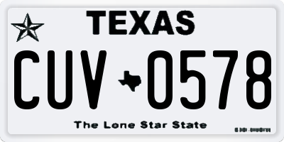 TX license plate CUV0578