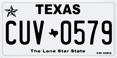 TX license plate CUV0579