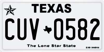 TX license plate CUV0582