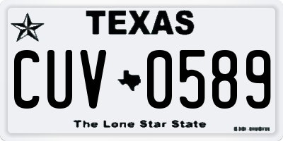 TX license plate CUV0589