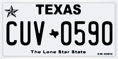 TX license plate CUV0590