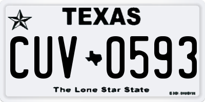 TX license plate CUV0593
