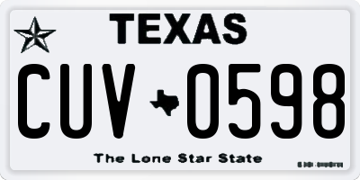 TX license plate CUV0598