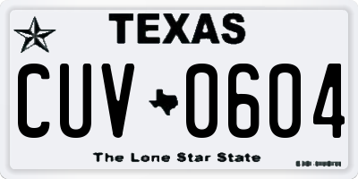 TX license plate CUV0604