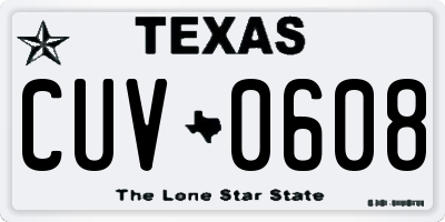 TX license plate CUV0608