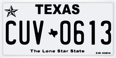 TX license plate CUV0613