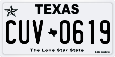 TX license plate CUV0619
