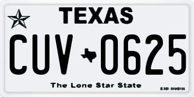 TX license plate CUV0625