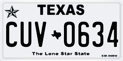 TX license plate CUV0634