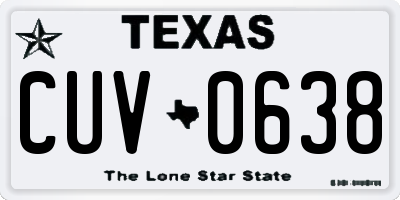 TX license plate CUV0638