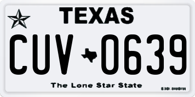 TX license plate CUV0639