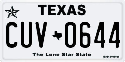 TX license plate CUV0644