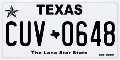 TX license plate CUV0648