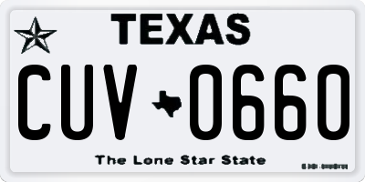 TX license plate CUV0660