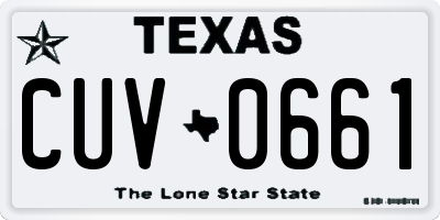 TX license plate CUV0661
