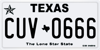 TX license plate CUV0666