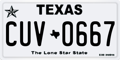 TX license plate CUV0667
