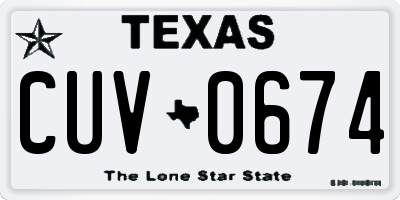 TX license plate CUV0674