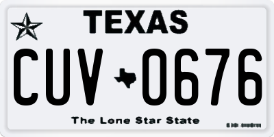 TX license plate CUV0676