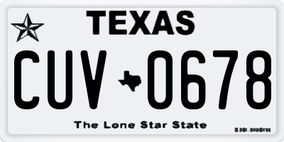 TX license plate CUV0678